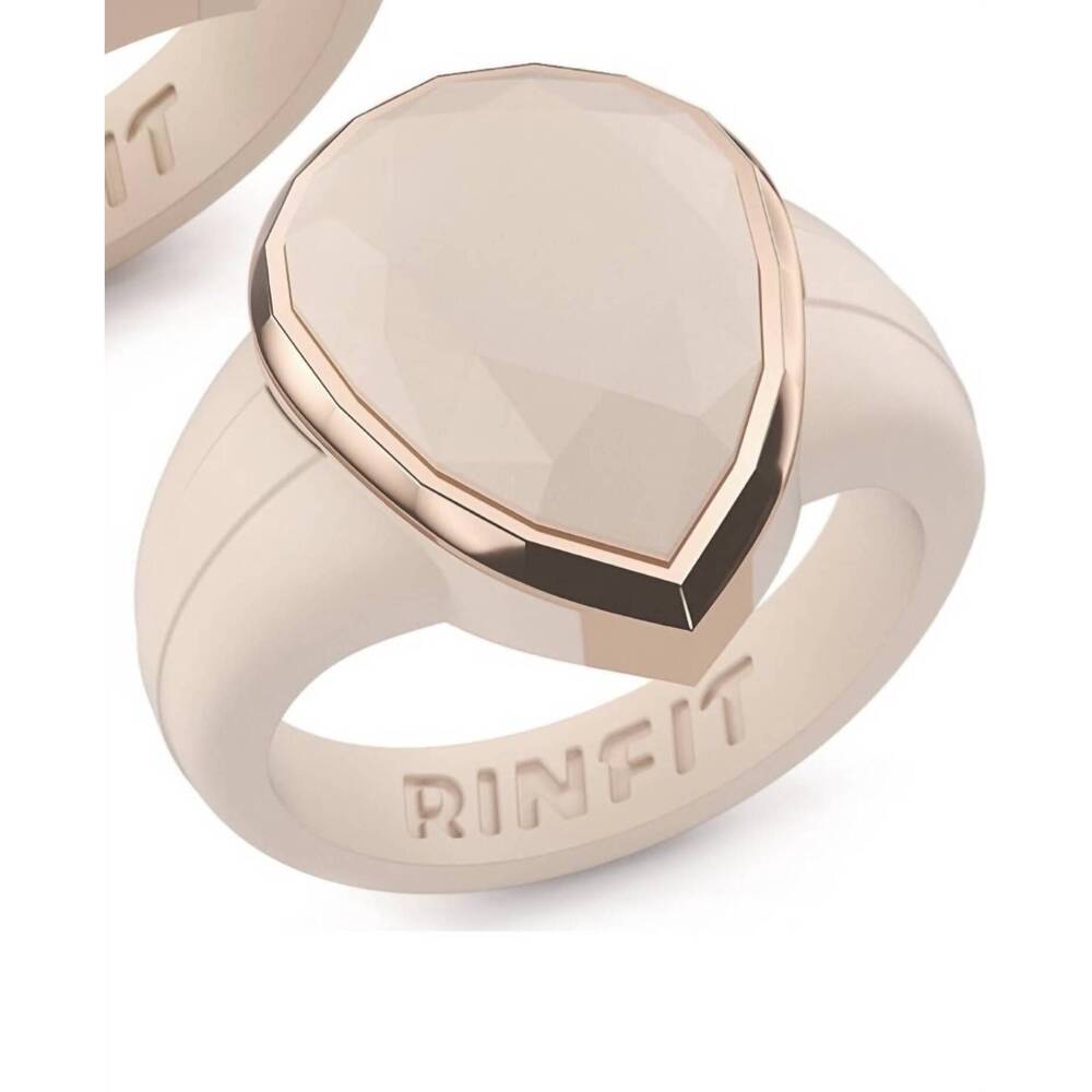 NEW RINFIT women's silicone teardrop ring in tan